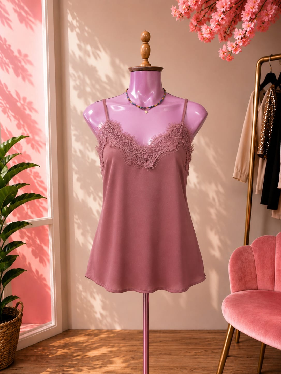 Blusa de tirantes satinada